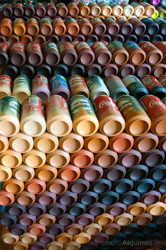 Pixelata, Mural de street art urbano realizado con latas de bebida recicladas para el Ayuntamiento de Fuenlabrada