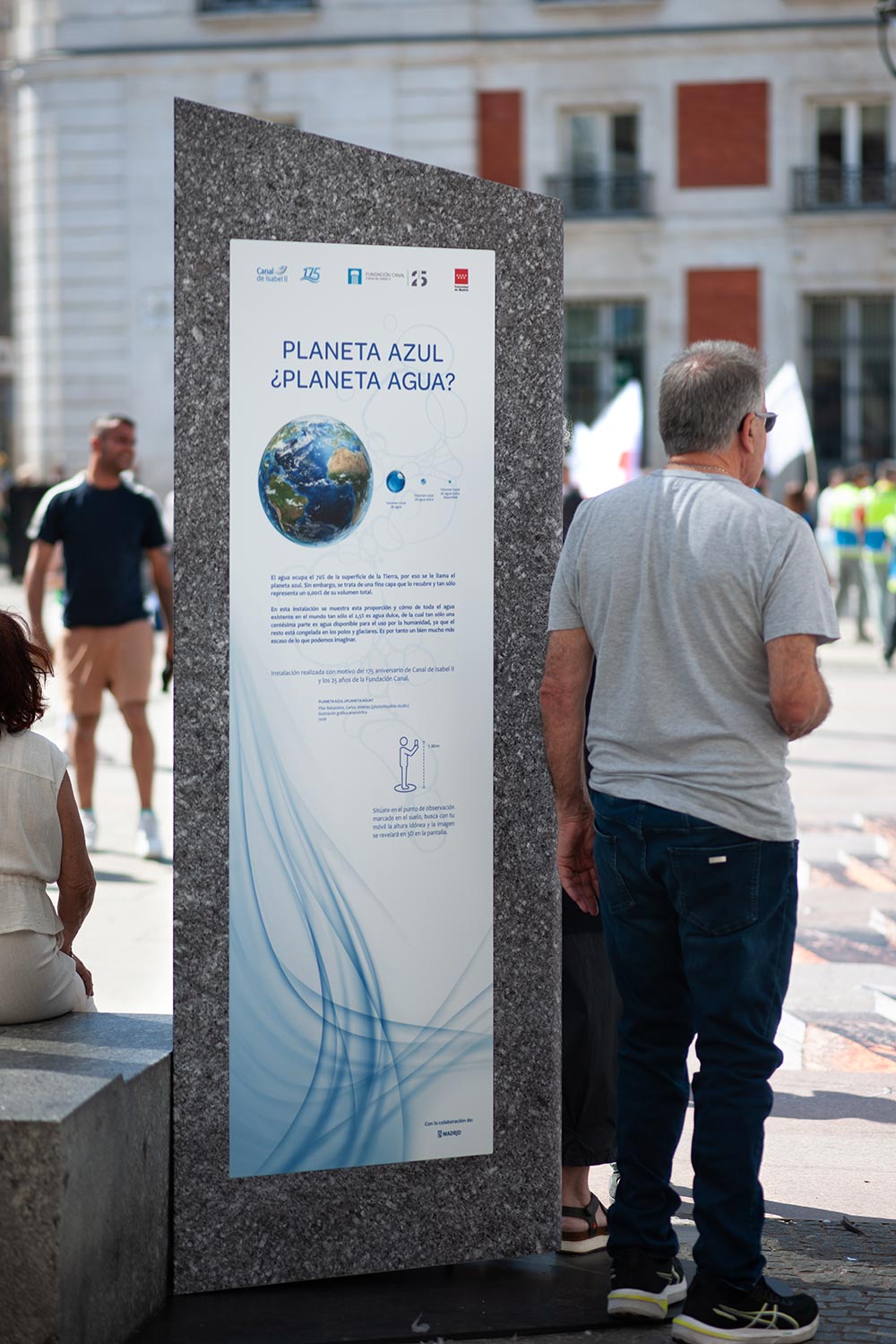 Mural anamorfico 3d realizado por photoAlquimia en Puerta del Sol para Fundacion Canal